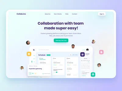 Collab.inc - Hero Section collaborate collaboration collaboration platform dailyui dashboard ui figma hero section iconography landing page ui minimal typogaphy ui ui design uichallenge uidesign uiux ux uxdesign website