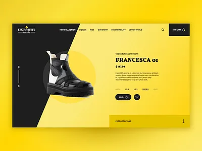 Lemon Jelly shoes clothes daily ui ecommerce eshop jelly lemon lemon jelly product product design product page shoes shoes store shop shopping yellow