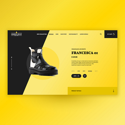 Lemon Jelly shoes clothes daily ui ecommerce eshop jelly lemon lemon jelly product product design product page shoes shoes store shop shopping yellow