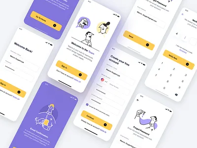 Login/ Register app authenticate design login signin signup ui vector