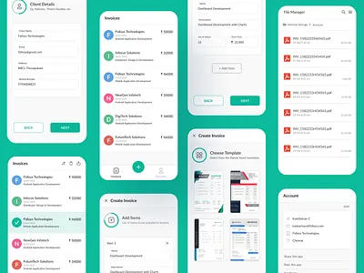 Invoice app UI finance invoice invoice template minimal mobile mobileapp template uidesign uxdesign