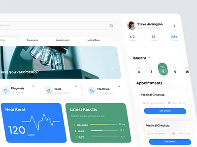 💊 MEDIO - Medicine Tracking Dashboard clean dashboard dashboard design design health healthy medicine minimal patient ui ux web design website
