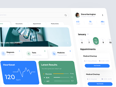 💊 MEDIO - Medicine Tracking Dashboard clean dashboard dashboard design design health healthy medicine minimal patient ui ux web design website