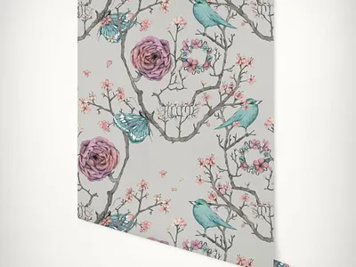 Wallpaper Design illustration pattern design surface pattern design textile design wallpaper design