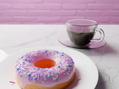 Donut & Coffee 3d blender