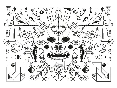 mindhunter black white design hypnotic illustration illustrator cc monster vector