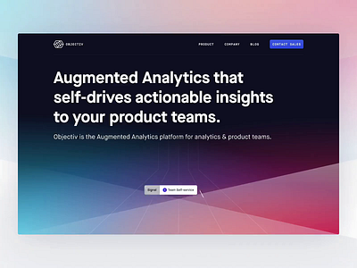 Objectiv Homepage Animation actionable insights analytics animation contextual awareness header hero homepage intelligent decision workflow landing page motion