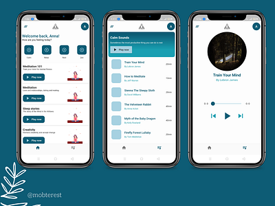 Meditation App UI app design flutter mobile mobile app mobile app design mobile design mobile ui ui ui ux ui design uidesign uiux ux ux ui ux design uxdesign uxui