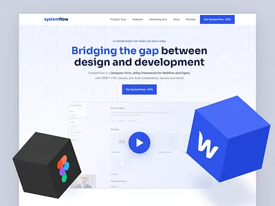 SystemFlow - Designer-first framework for Webflow and Figma design system figma framework styleguide ui kit webflow