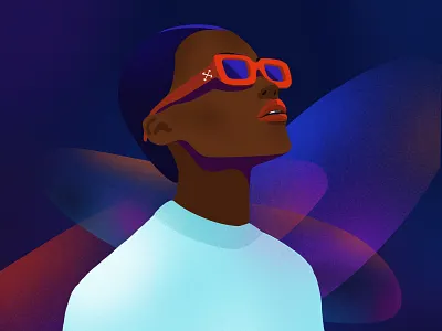 off white editorial illustration feminism flat illustration minimal offwhite sunglasses vector woman