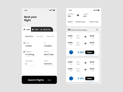 Flight Booking Experience flight booking flight search mobile app design travel app