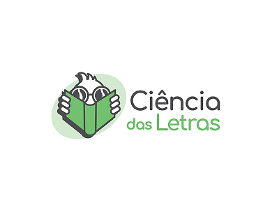 ciencia das letras logo books graphic design library literature logo logo concept logo design mascot nerd writing