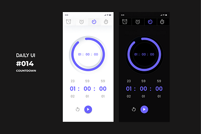 DAILY UI #014 - COUNTDOWN TIMER app design countdown timer dailyui dailyuichallenge ui design uiux uiuxdesign