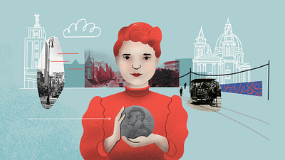 Scene from collage animation about Maria Skłodowska-Curie animacja animated animation art collage animation design dinksy drawing explainer video graphic herstory illustration video explainer