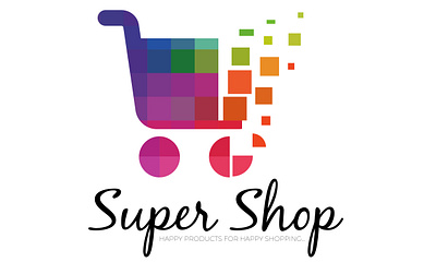 Super Shop Logo abstract alphabet business cart computer concept happy illustration internet isolated letter logo message sale shopping sign symbol text web word