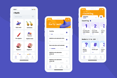 mobile educational app interface mobile ui