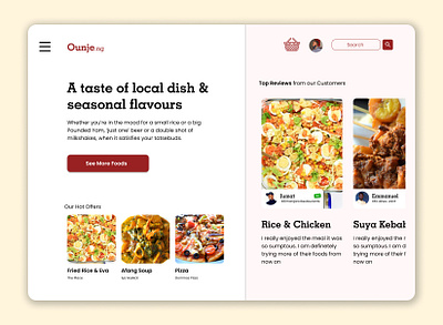 Food App Hero Section design herosection landingpage product design ui