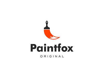 Paint Fox animal branding decor design fox fox logo foxy home icon illustration logo paintbrush vector vector illustration