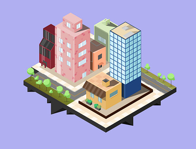 Minimal City design diorama graphicdesign illustration illustrator isometric isometric illustration