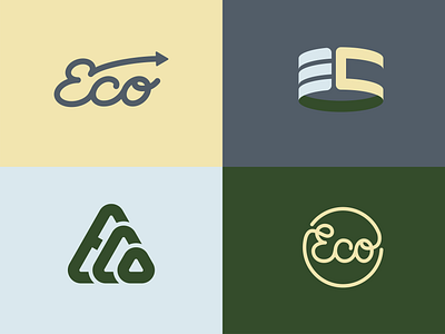 ECO branding geometric handwritten thick lines