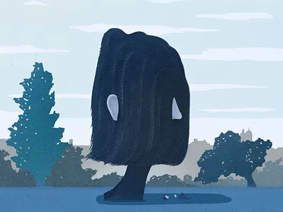 Growth. chilling clouds digital illustration face growth illustration nature nature illustration shadow sunshade tree willow wind