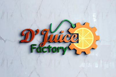 D Juice Factory 3d mockup design illustration logo design