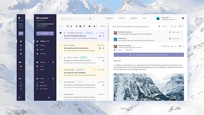 ProtonMail WebMail Dashboard - UI/UX/iOS app design minimal ui ux web website