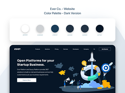 Ever Co. - Website - UX/UI Design & Prototype color palette dark design dark palette ui ui design uidesign