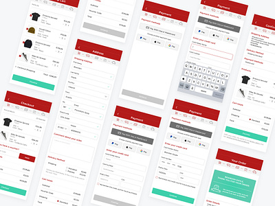 Checkout process app interface mobile ui ux