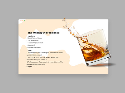 Old Fashioned Recipe - #dailyui040 adobe adobe xd cocktails dailyui dailyuichallenge design drinks recipe ui uiux ux whiskey