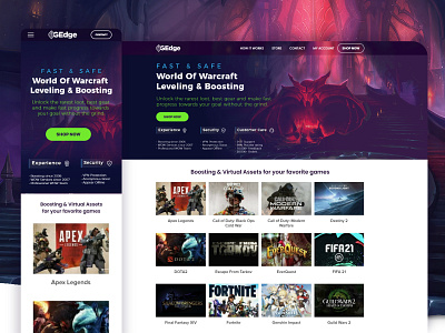 World of Warcraft Leveling & Boosting art branding flat gaming gaming ui landing page landing page design landing page ui minimal ui ui gaming uiux vector world of warcraft worldofwarcraft