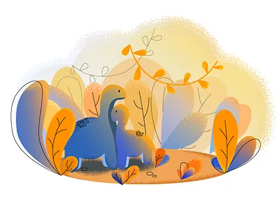 Landscape with dinosaurs adobe illustrator dinosaur illustraion illustration art illustrator landscape vector vectorart