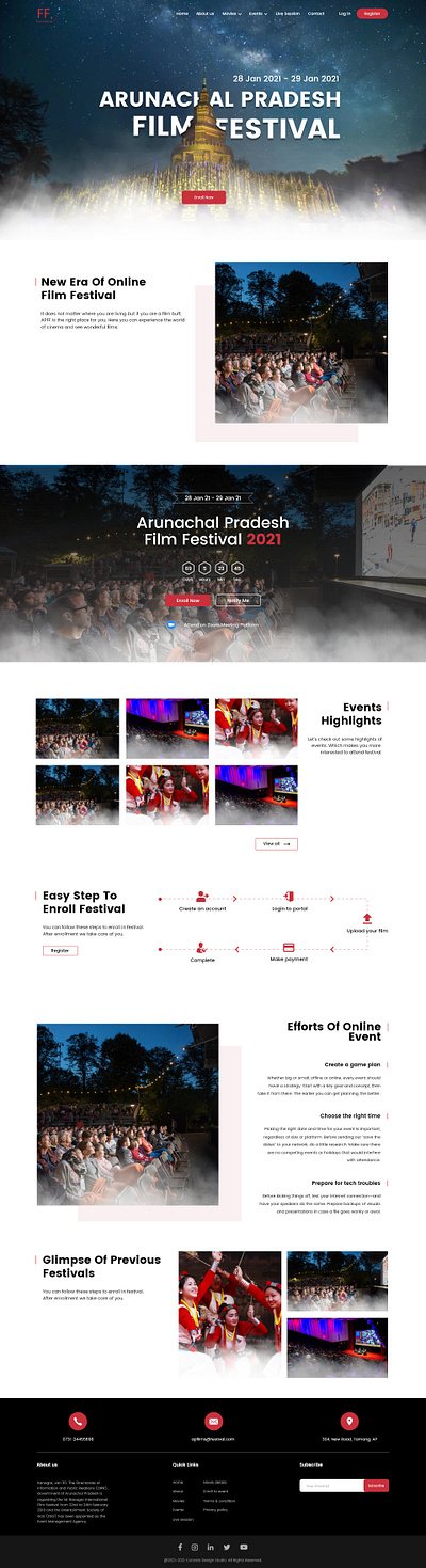 Film festival adobexd design ui uidesign uidesigner uiuxdesign ux webdesign website