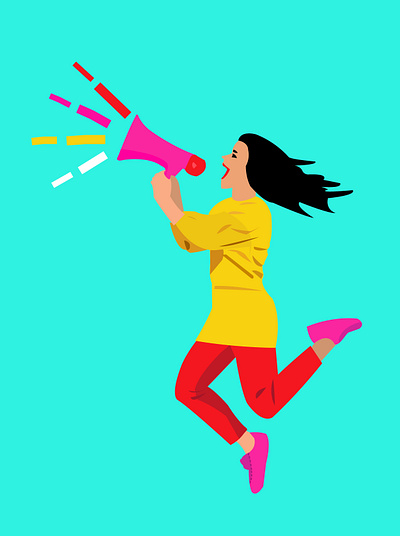The girl with megaphone girl girl power illustration shoutout
