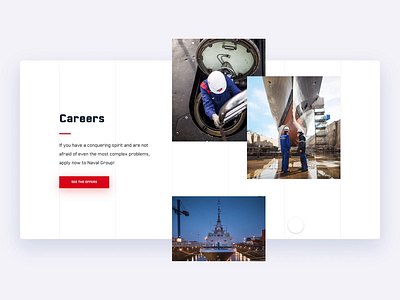 Website of Naval Group - Parallax gallery block animation boat button company digital interaction interface marine minimal modern parallax ui web website