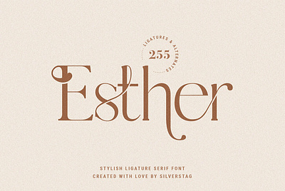 Esther - Serif Font calligraphy design display elegant font font resources fonts handwriting lettering ligature ligatures logo modern calligraphy sans serif sans serif font sans serif fonts serif serif font serif fonts wedding