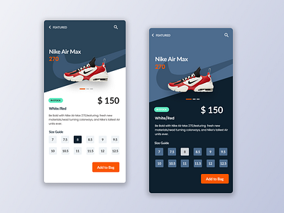 Nike Shoe Ui app design inspiration inspiration minimal ui uiux