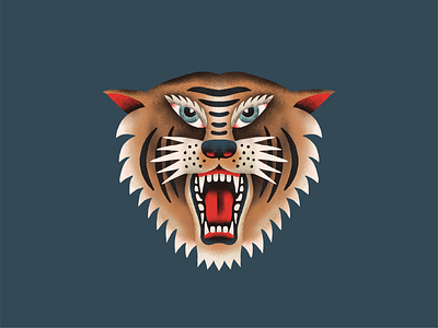 Tiger hand drawn illustration logo tiger