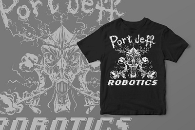 Port Jefferson Robotics Team Competition shirt adobe illustrator adobe photoshop apparel brush pen competition design digital art digital illustration illustration lineart mockups robot robotics seahorse t shirt design t shirt illustration t shirt mockup teams typography vector