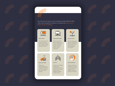 Career Benefits page segment benefits ui web