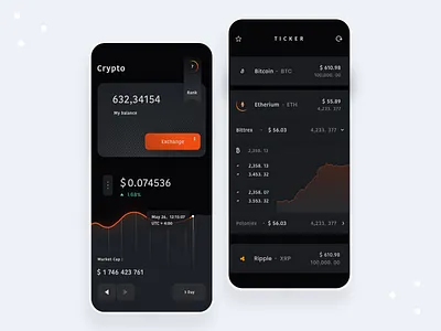 Mobile App - Crypto Wallet UX / UI app bittrex bots clean creative crypto crypto currency crypto wallet cryptocurrency dark app dark ui design ethereum exchange identity inspiration minimal mobile talavadze ui ux