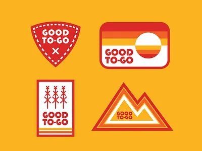 Good To-Go Badge badge camping camping food food good to go logo mountain nature outdoor badge retro sunset thick lines