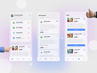#Exploration - Job Vacancy App android clean design effect figma glass ios job ui ux vacancy whitespace