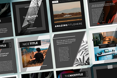 The Blacky Social Media Templates architectire black dark design digital facebook fashion instagram instagram post instagram stories obscure personal photography photoshop porfolio print print design social socialmedia templates