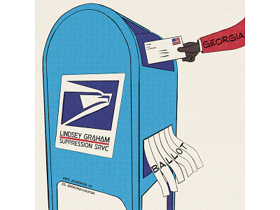 Voter Suppression ballot comic art comic book editorial art georgia illustration ink mailbox mailchimp newspaper political political campaign political cartoon politics pop art suppression