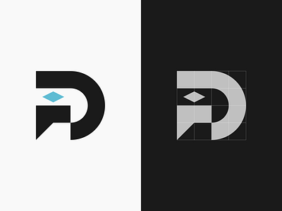 FD boat branding concrete docks icon letter logo mark modern monogram