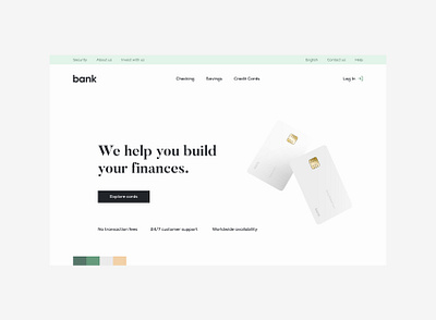 bank Landing Page bank banking creditcard figma finance interface landingpage minimal popular ui ux webdesign website