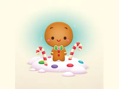 Gingerbread Boy adobe illustrator character design cute illustration jerrod maruyama jmaruyama kawaii vector