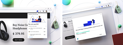 Shopping in Microsoft Edge comparisons coupons illustration microsoft photoshop price shopping ui ux