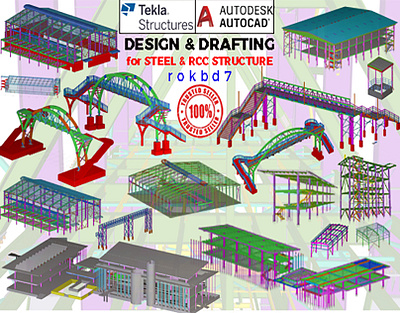 FIVERR STEEL DETAILER GIG THUMBNAIL fabrication drawing steel stairs structural draftsman structural steel drawings structural steel shop drawings tekla detailer tekla structural designer tekla structures